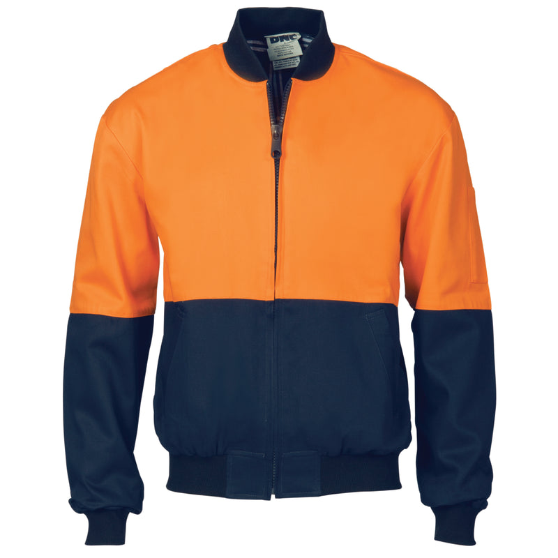 Hi-Vis Two Tone Cott On Bomber Jacket | 3757