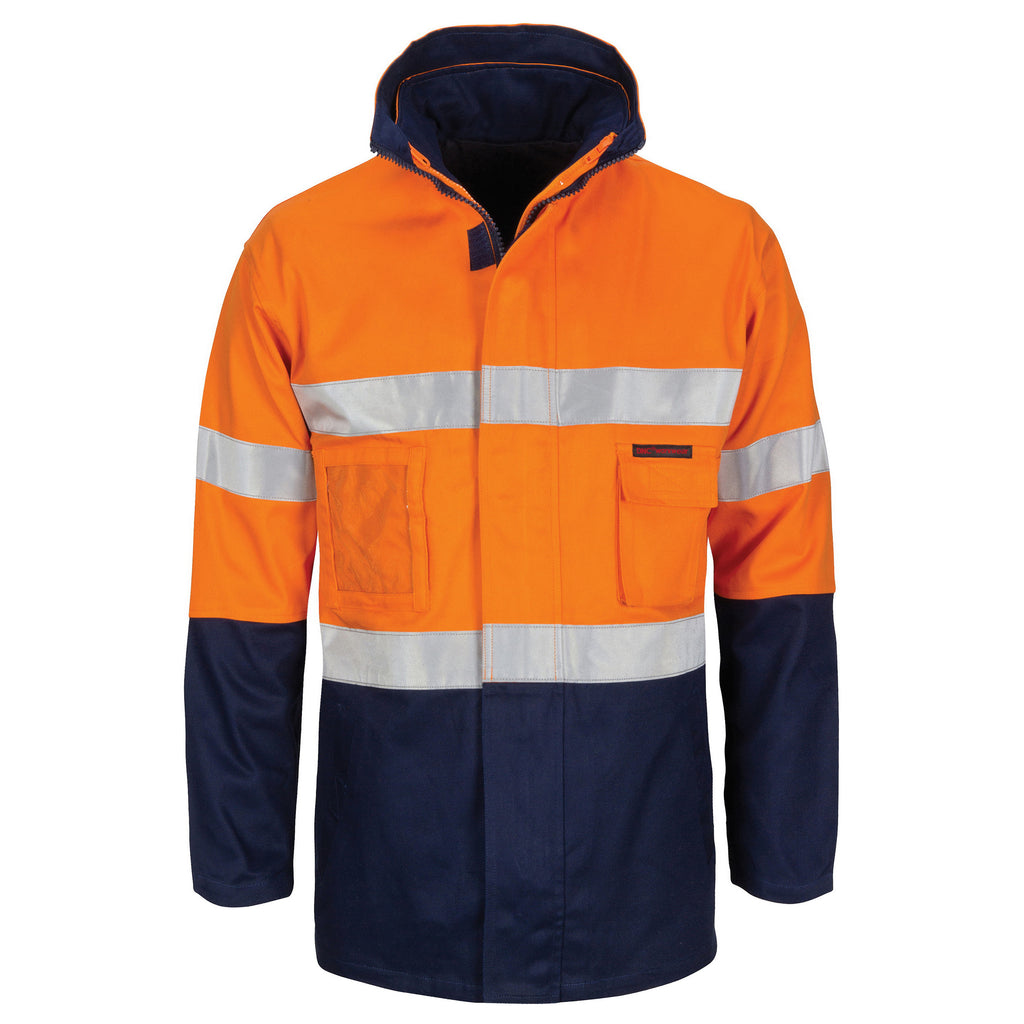Hi-Vis "4 In 1" Cotton Drill Jacket With Generic R/Tape | 3764