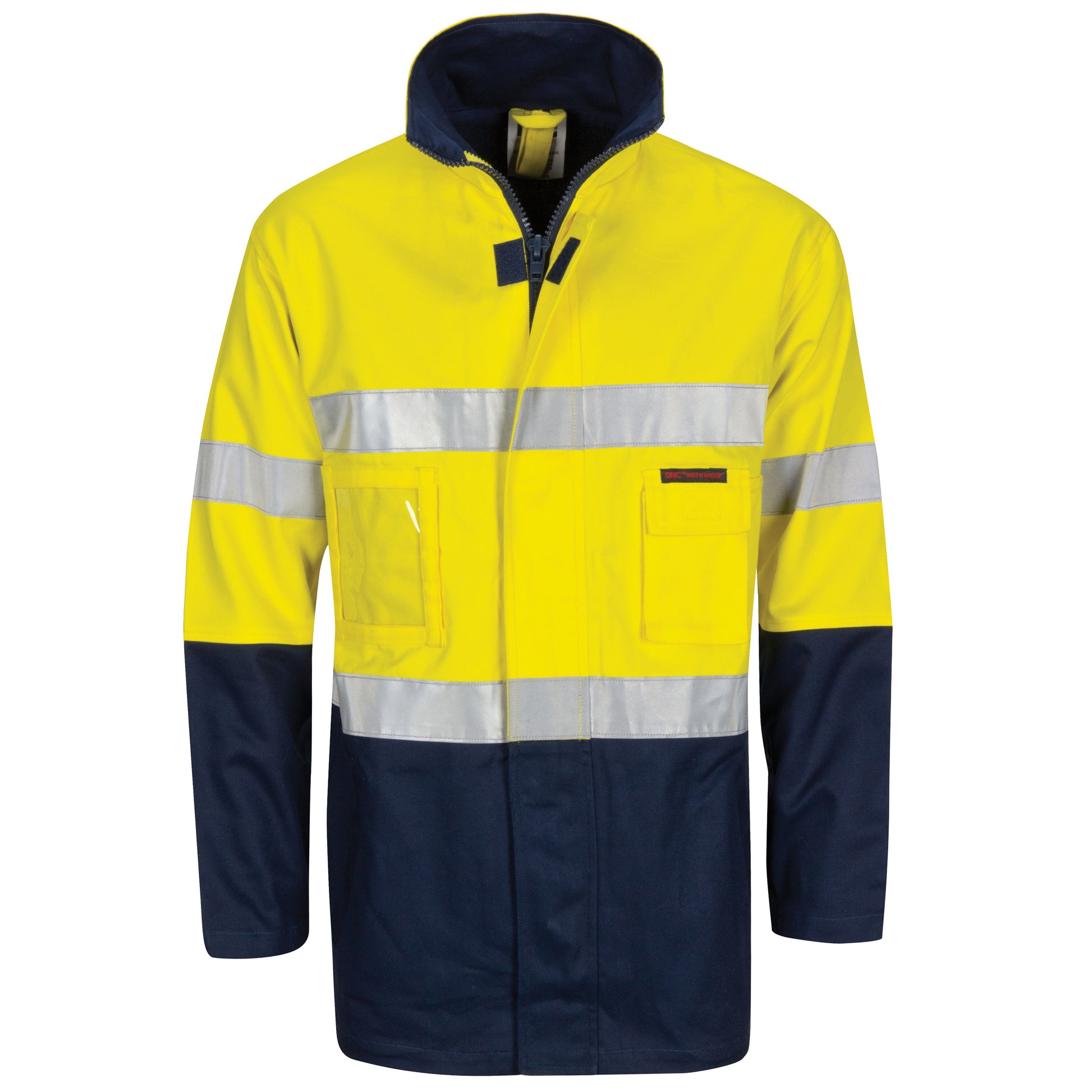 Hi-Vis Cotton Drill "2 In 1" Jacket With Generic Reflective R/Tape | 3767