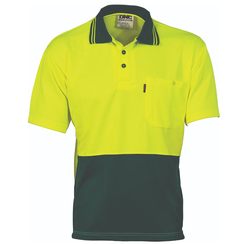 Hi-Vis Two Tone Cool Breathe Polo Shirt, Short Sleeve | 3811