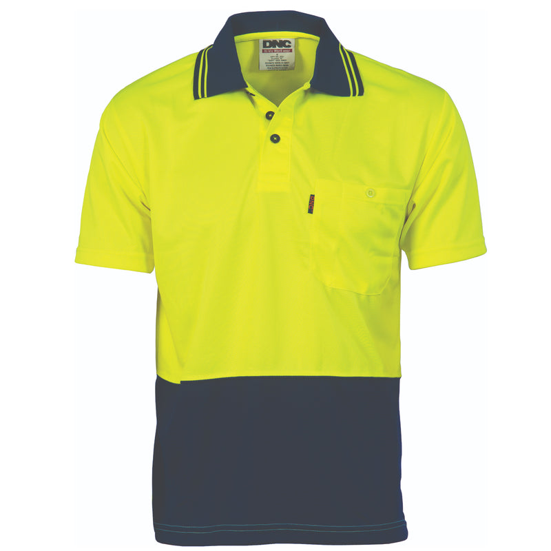 Hi-Vis Two Tone Cool Breathe Polo Shirt, Short Sleeve | 3811