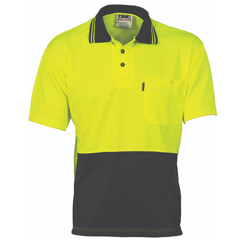Hi-Vis Two Tone Cool Breathe Polo Shirt, Short Sleeve | 3811