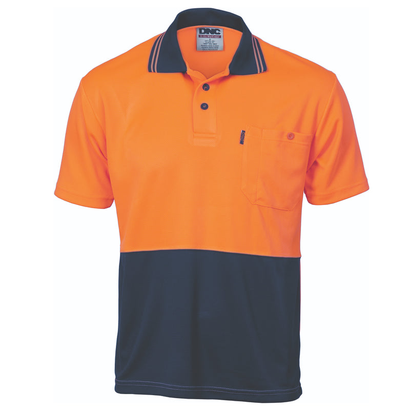 Hi-Vis Two Tone Cool Breathe Polo Shirt, Short Sleeve | 3811