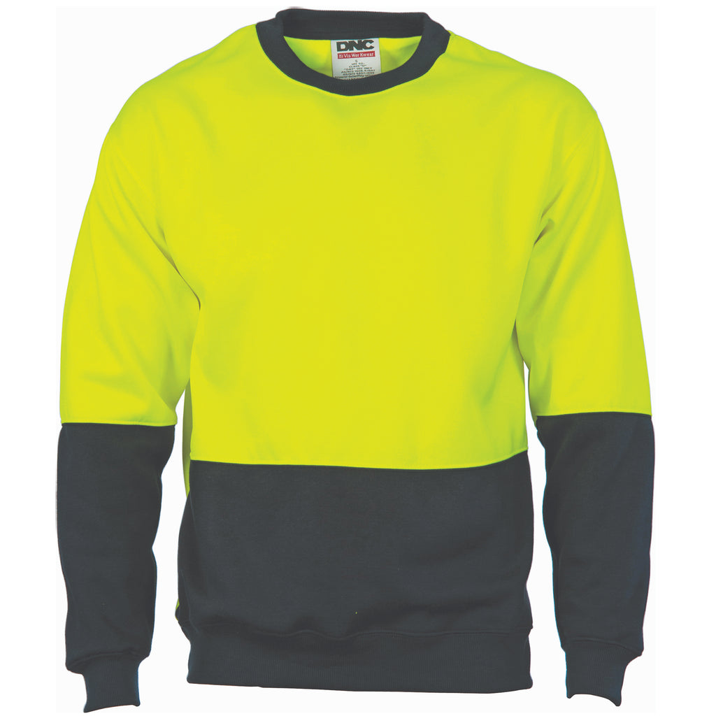 Hi-Vis Two Tone Fleecy Sweat Shirt (Sloppy Joe) Crew-Neck | 3821