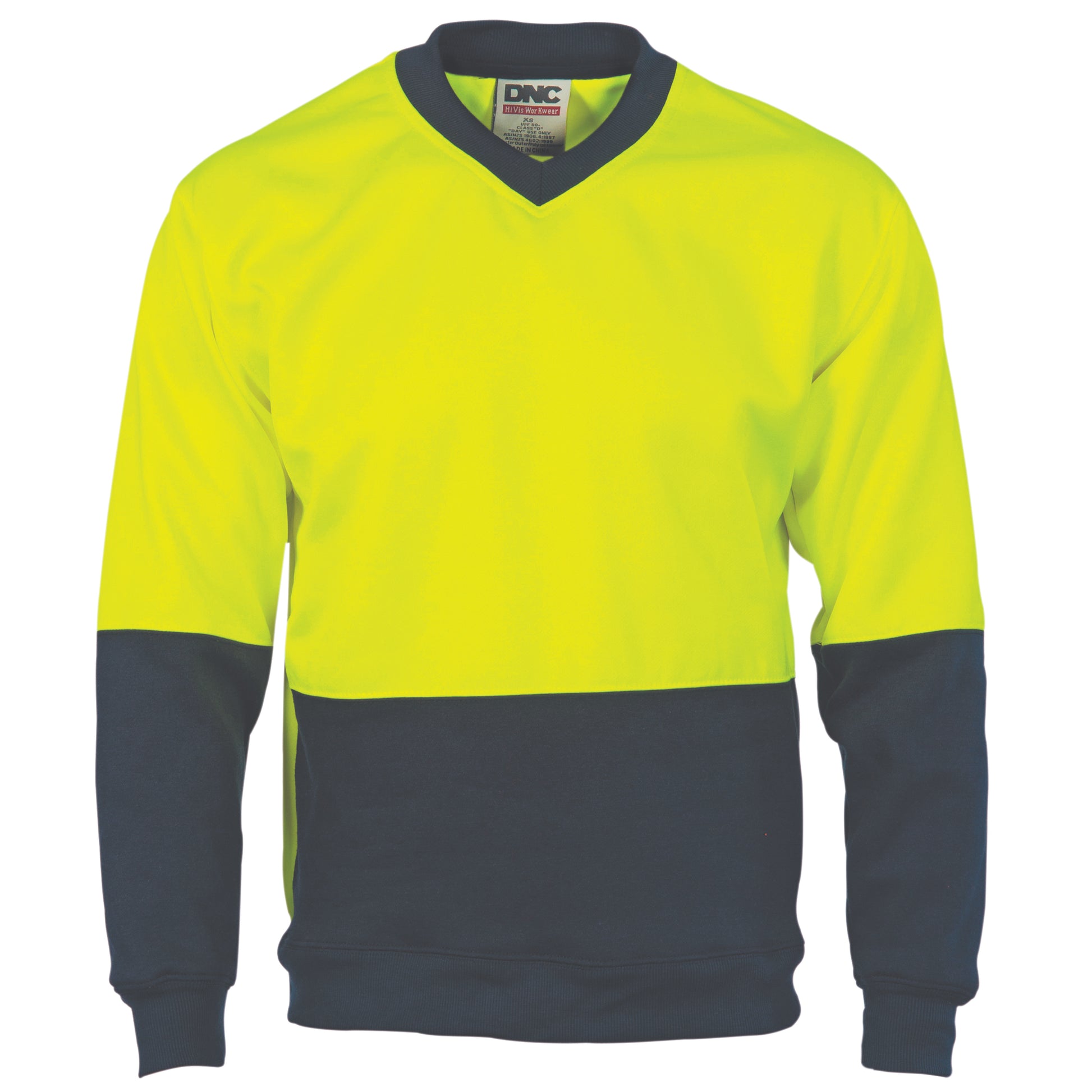 Hi-Vis Two Tone Fleecy Sweat Shirt (Sloppy Joe) V-Neck | 3822