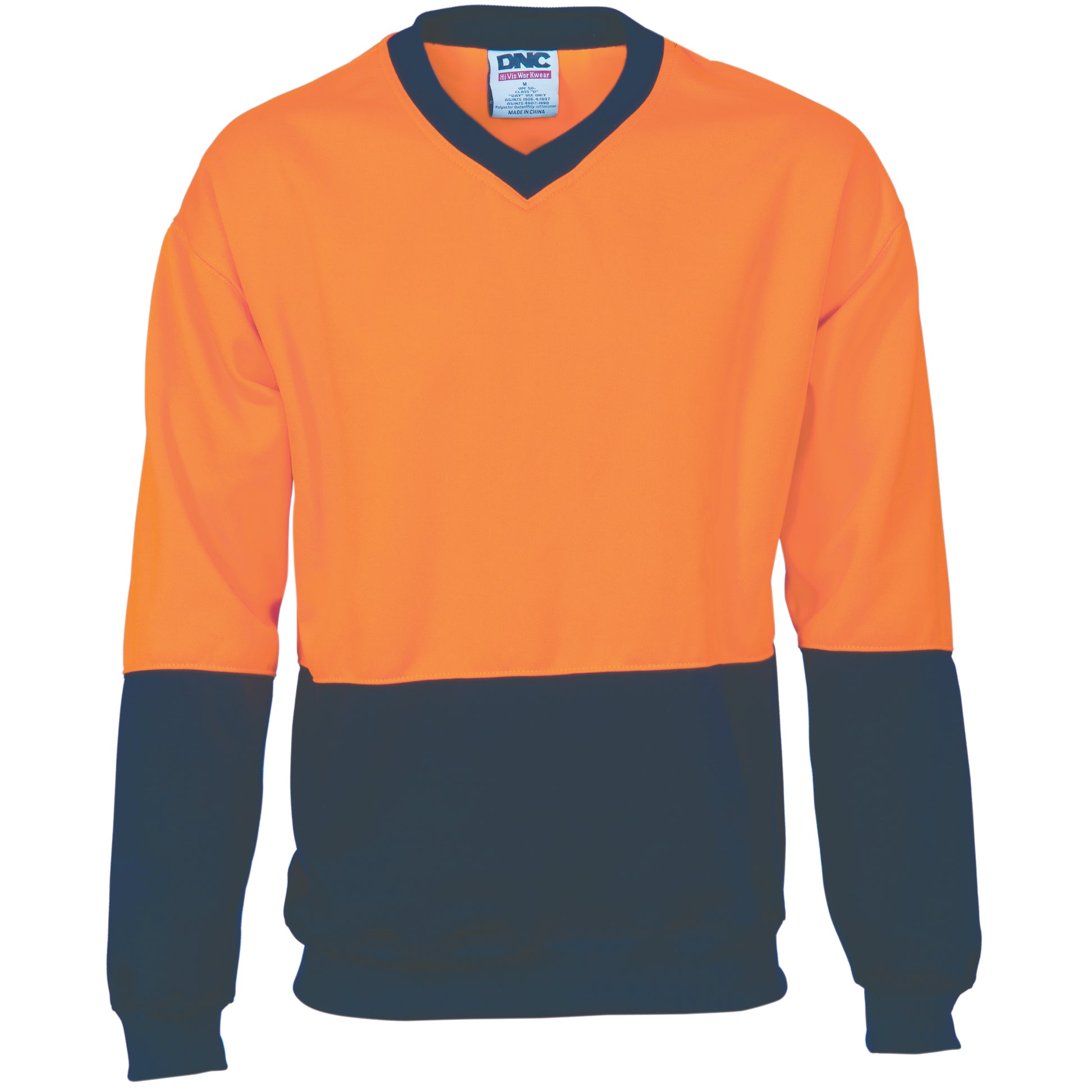 Hi-Vis Two Tone Fleecy Sweat Shirt (Sloppy Joe) V-Neck | 3822