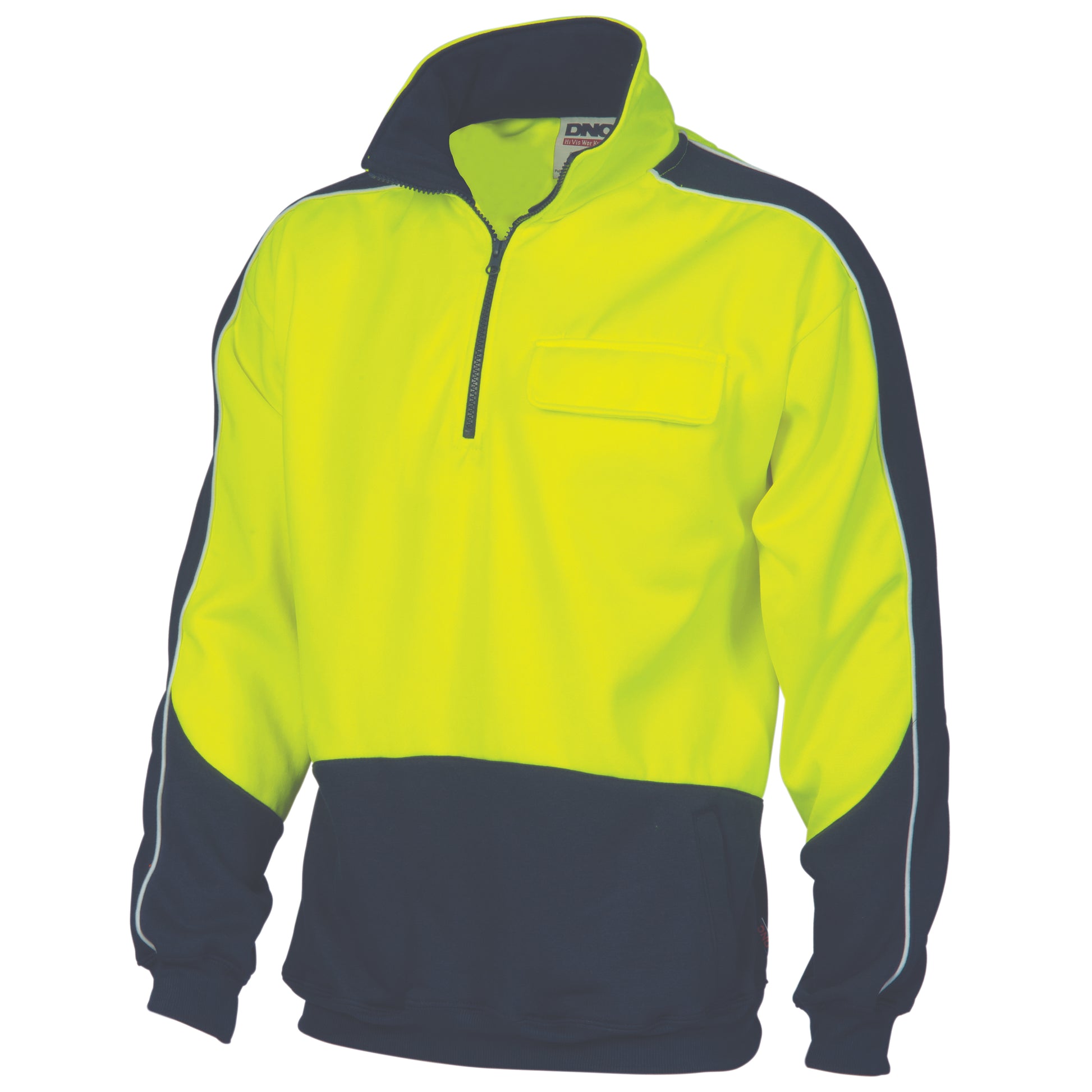 Hi-Vis 2 Tone 1/2 Zip Hi-Neck Panel Fleecy Windcheater | 3823