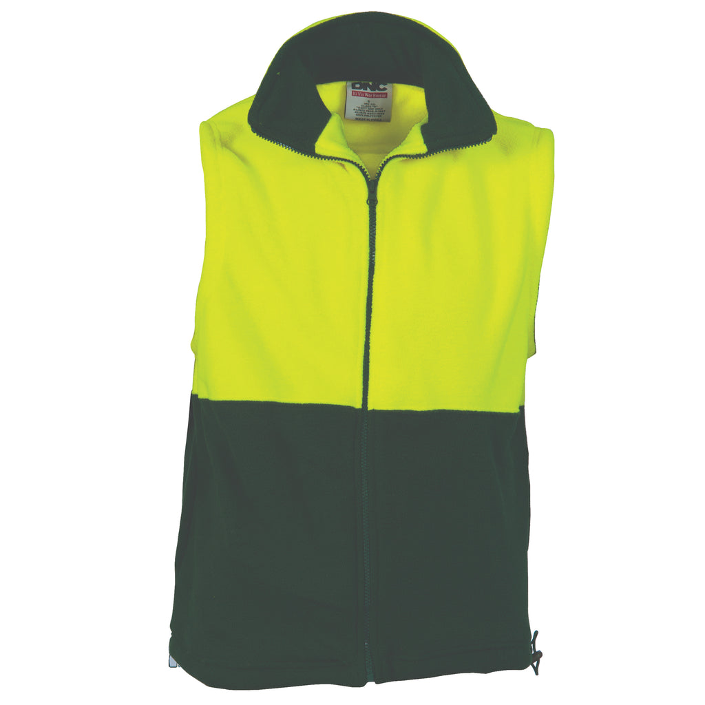 Hi-Vis Two Tone Full Zip Polar Fleece Vest | 3828