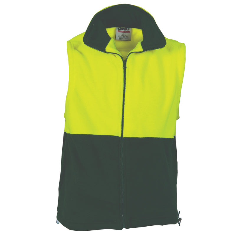 Hi-Vis Two Tone Full Zip Polar Fleece Vest | 3828