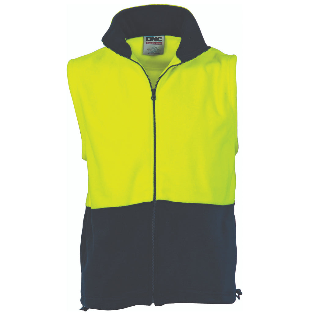 Hi-Vis Two Tone Full Zip Polar Fleece Vest | 3828