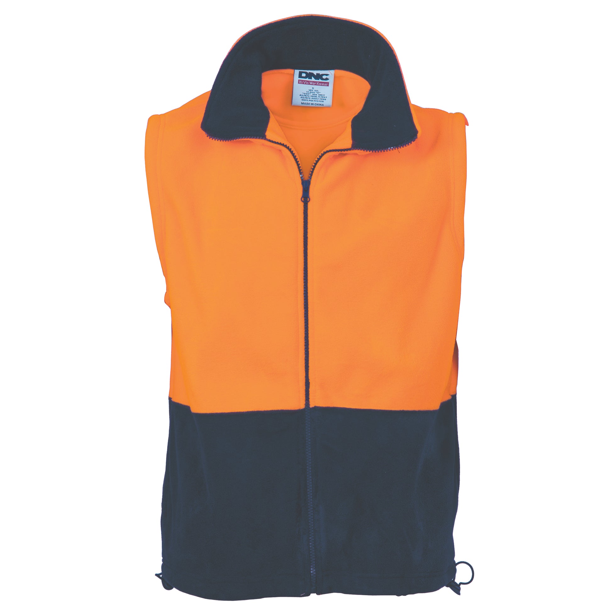 Hi-Vis Two Tone Full Zip Polar Fleece Vest | 3828