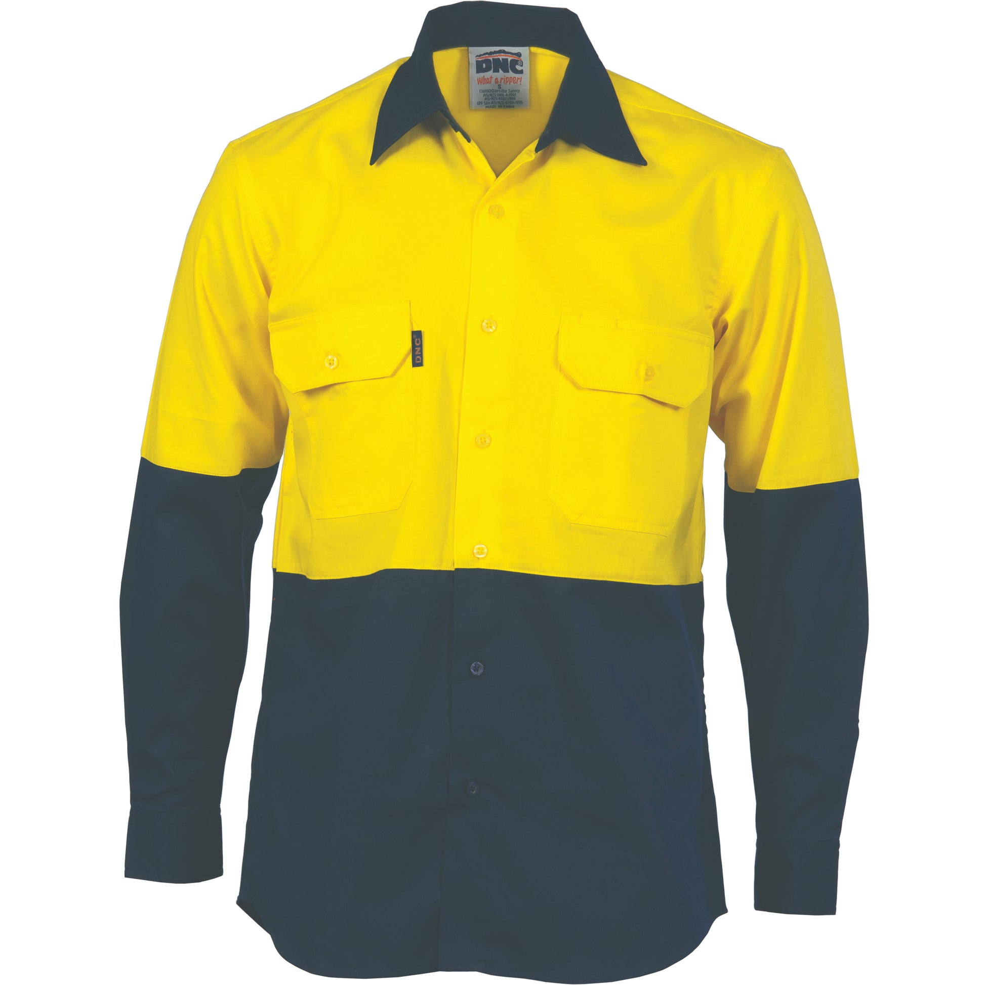 Hi-Vis Two Tone Cotton Drill Shirt - Long Sleeve | 3832