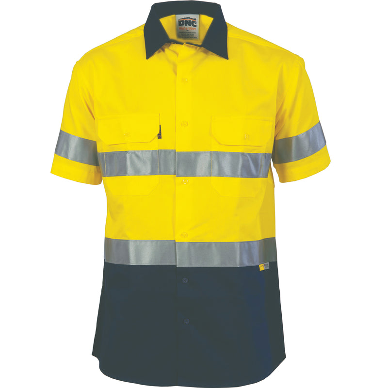 Hi-Vis Two Tone Drill Shirt With 3M 8906 R/Tape - Short Sleeve | 3833