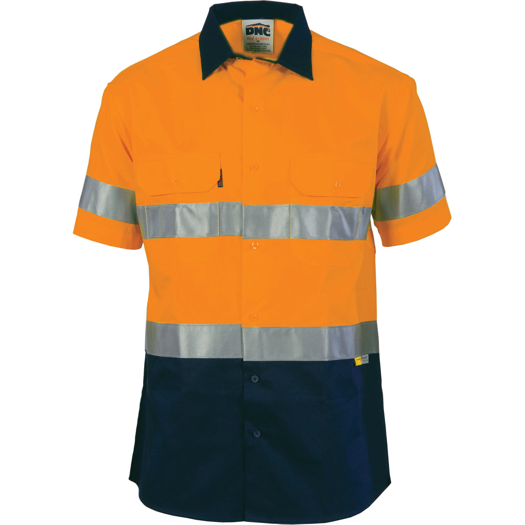 Hi-Vis Two Tone Drill Shirt With 3M 8906 R/Tape - Short Sleeve | 3833