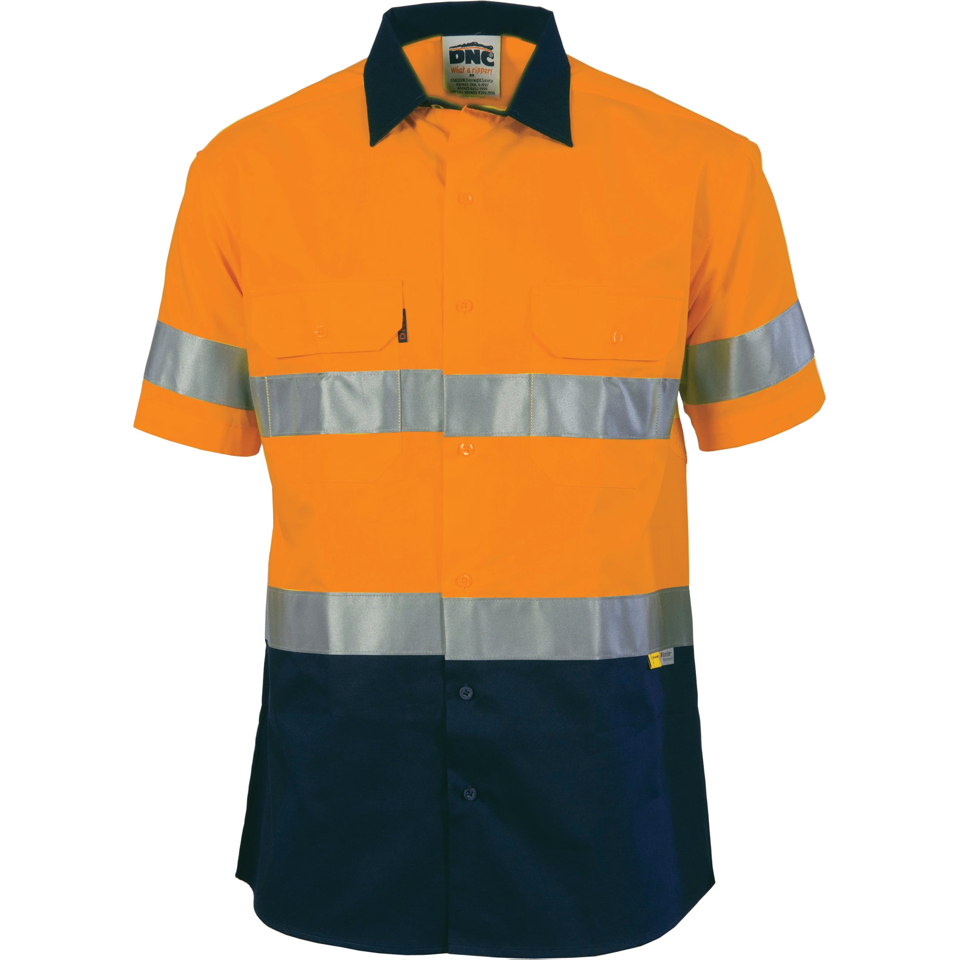 Hi-Vis Two Tone Drill Shirt With 3M 8906 R/Tape - Short Sleeve | 3833