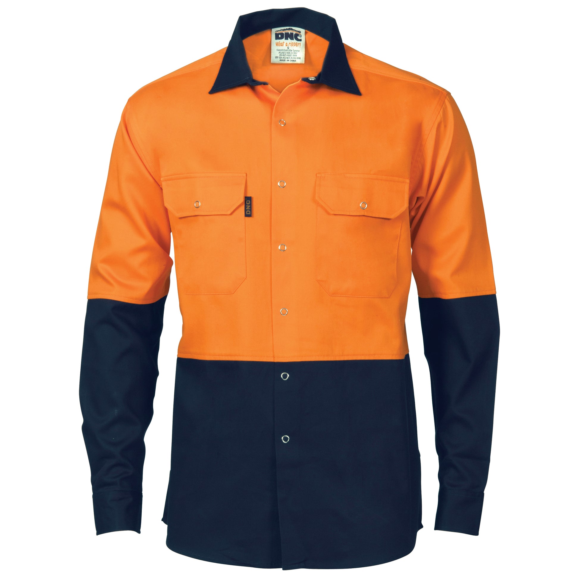 Hi-Vis Two Tone Drill Shirt With Press Studs | 3838