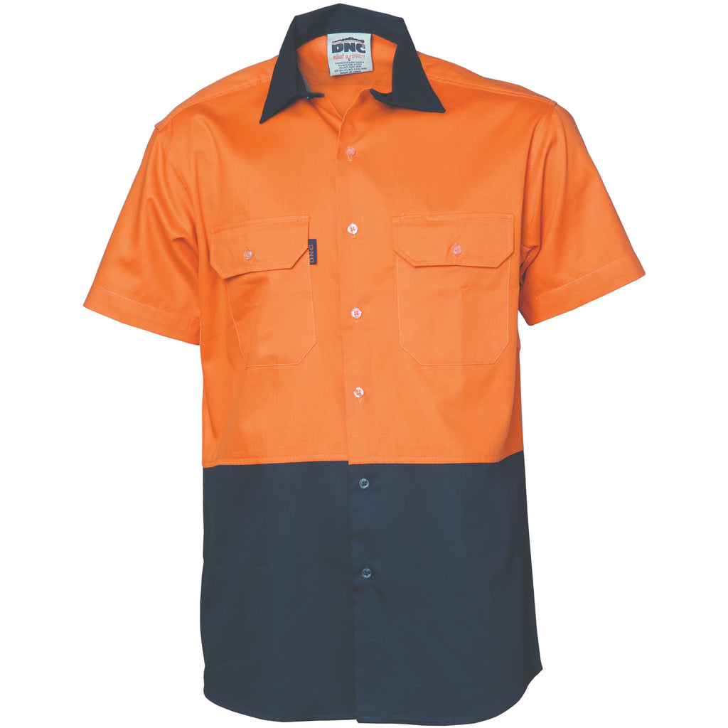 Hi-Vis 2 Tone Cool-Breeze Cotton Shirt -
Short Sleeve | 3839