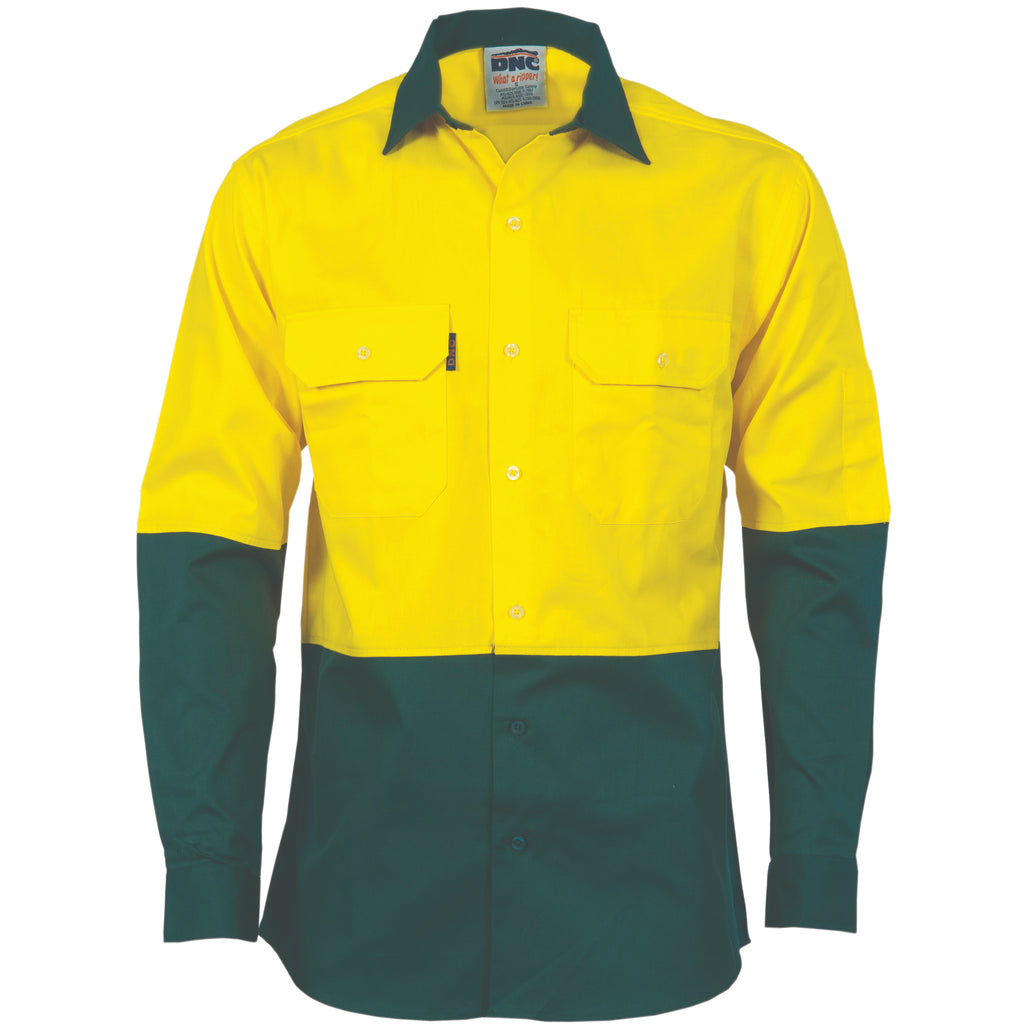 Hi-Vis 2 Tone Cool-Breeze Cotton Shirt -
Long Sleeve | 3840