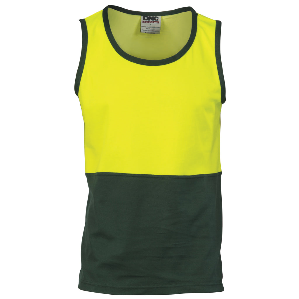 Cotton Back Two Tone Singlet | 3841