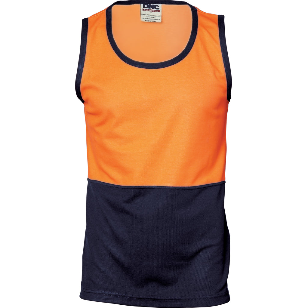 Cotton Back Two Tone Singlet | 3841