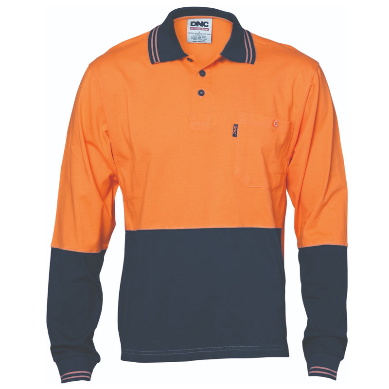 Hi-Vis Cool-Breeze Cotton Jersey Polo Shirt
With Under Arm Cotton Mesh - L/S | 3846