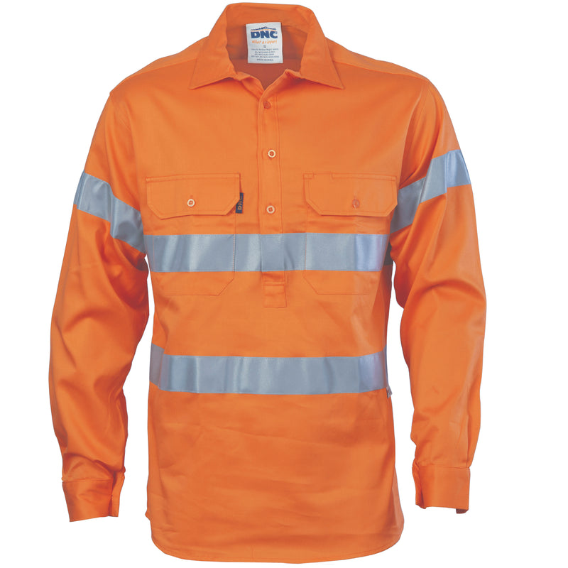 Hi-Vis Close Front Cotton Drill
Shirt With 3M R/Tape | 3848