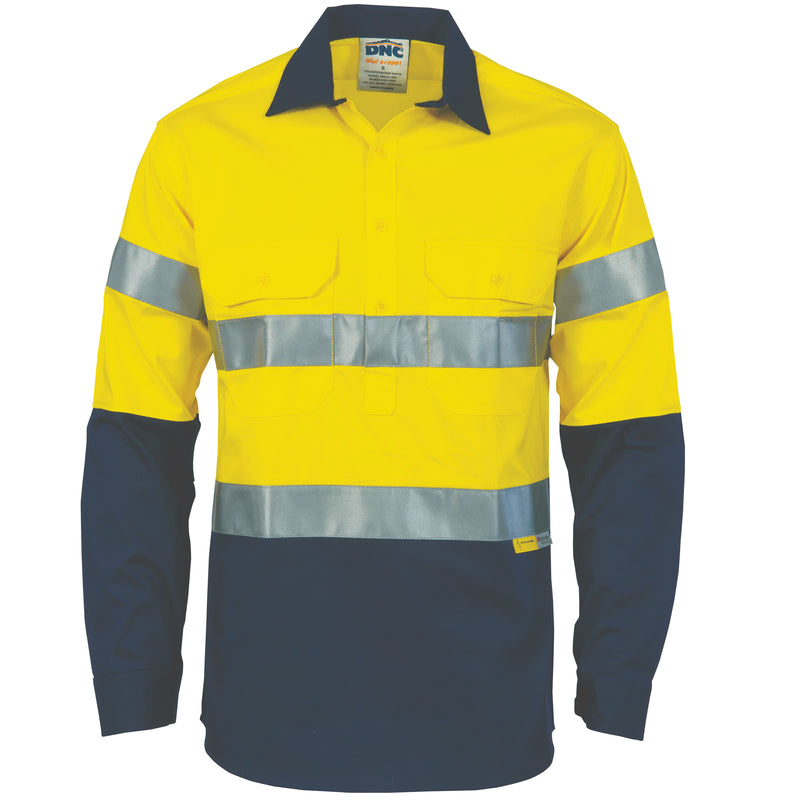 Hi-Vis Two Tone Closed Front Cotton Shirt
With 3M R/Tape | 3849