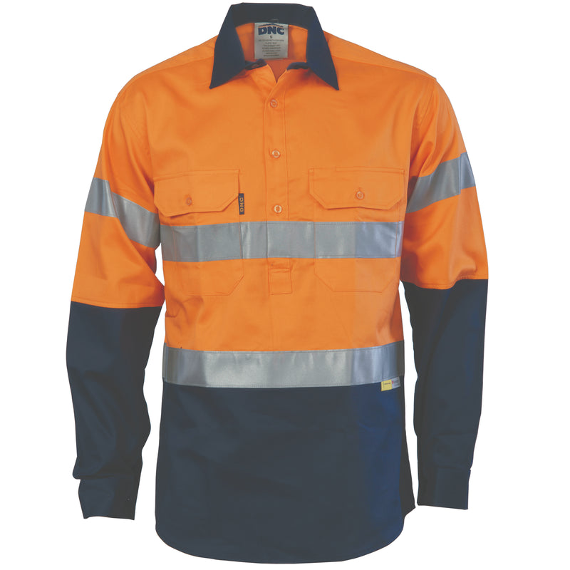 Hi-Vis Two Tone Closed Front Cotton Shirt
With 3M R/Tape | 3849