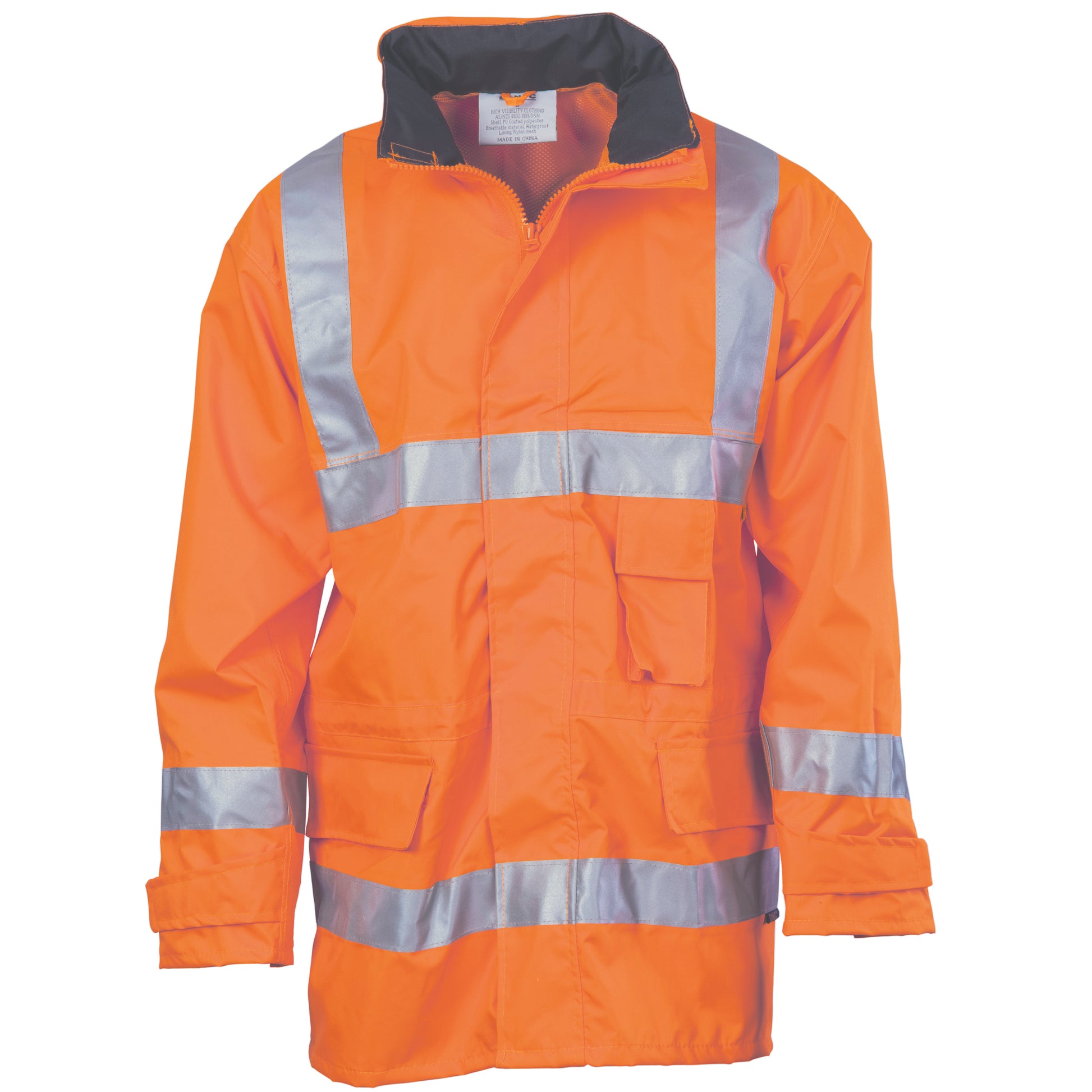 Hi-Vis D/N Breath Abl E Rain Jacket With 3M R/Tape | 3871