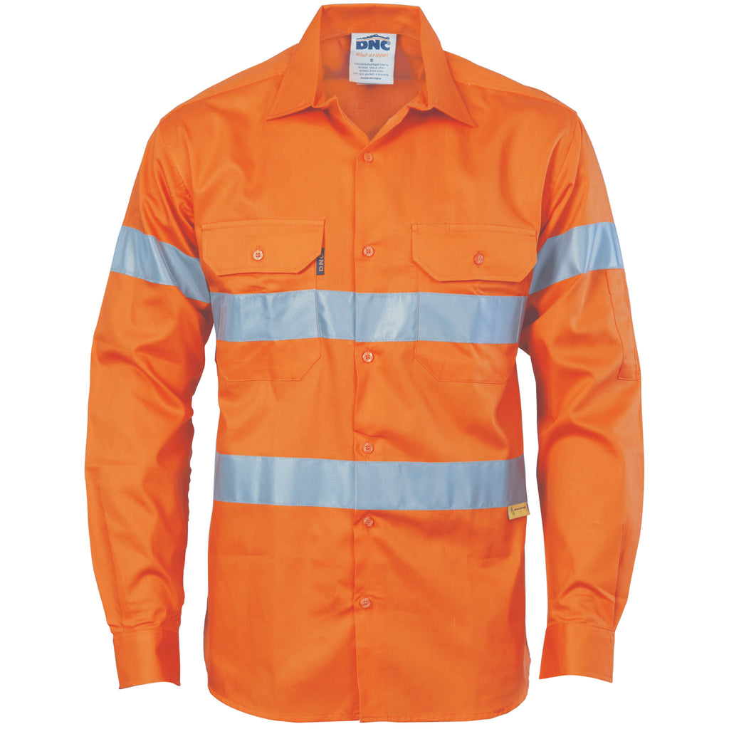 Hi-Vis Cool-Breeze Cotton Shirt With 3M 8910 R/Tape - Long Sleeve | 3885