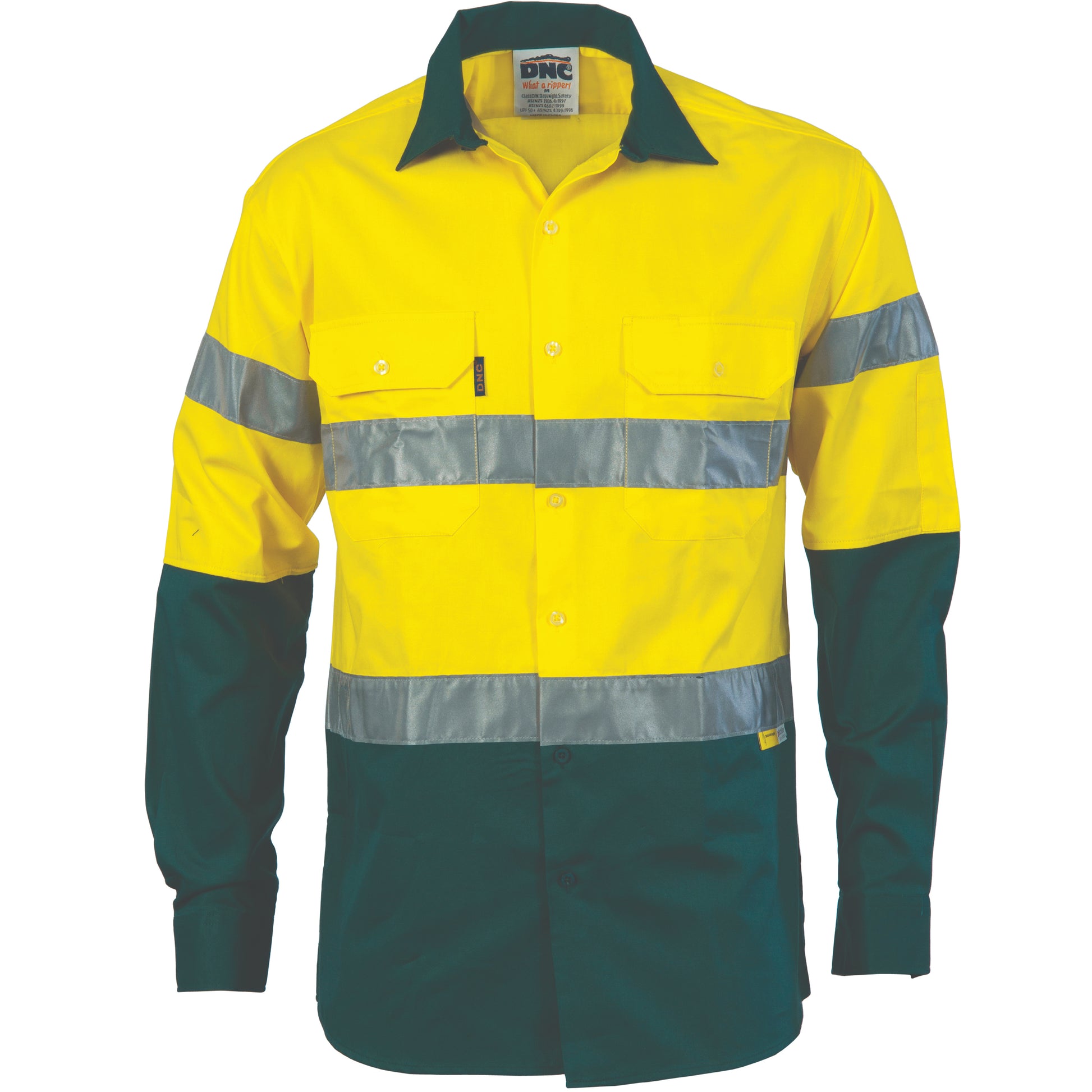Hi-Vis Cool-Breeze Cotton Shirt With 3M 8910 R/Tape - Long Sleeve | 3886