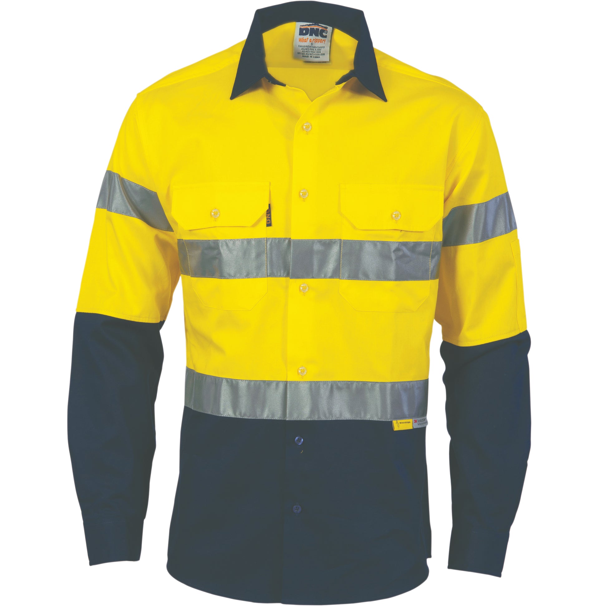 Hi-Vis Cool-Breeze Cotton Shirt With 3M 8910 R/Tape - Long Sleeve | 3886