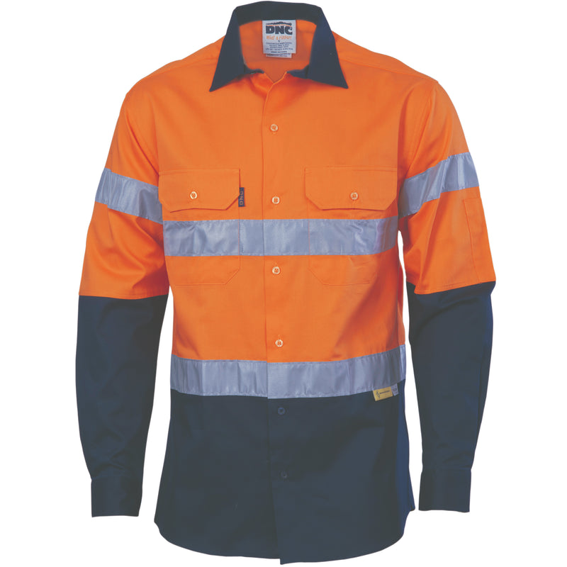 Hi-Vis Cool-Breeze Cotton Shirt With 3M 8910 R/Tape - Long Sleeve | 3886