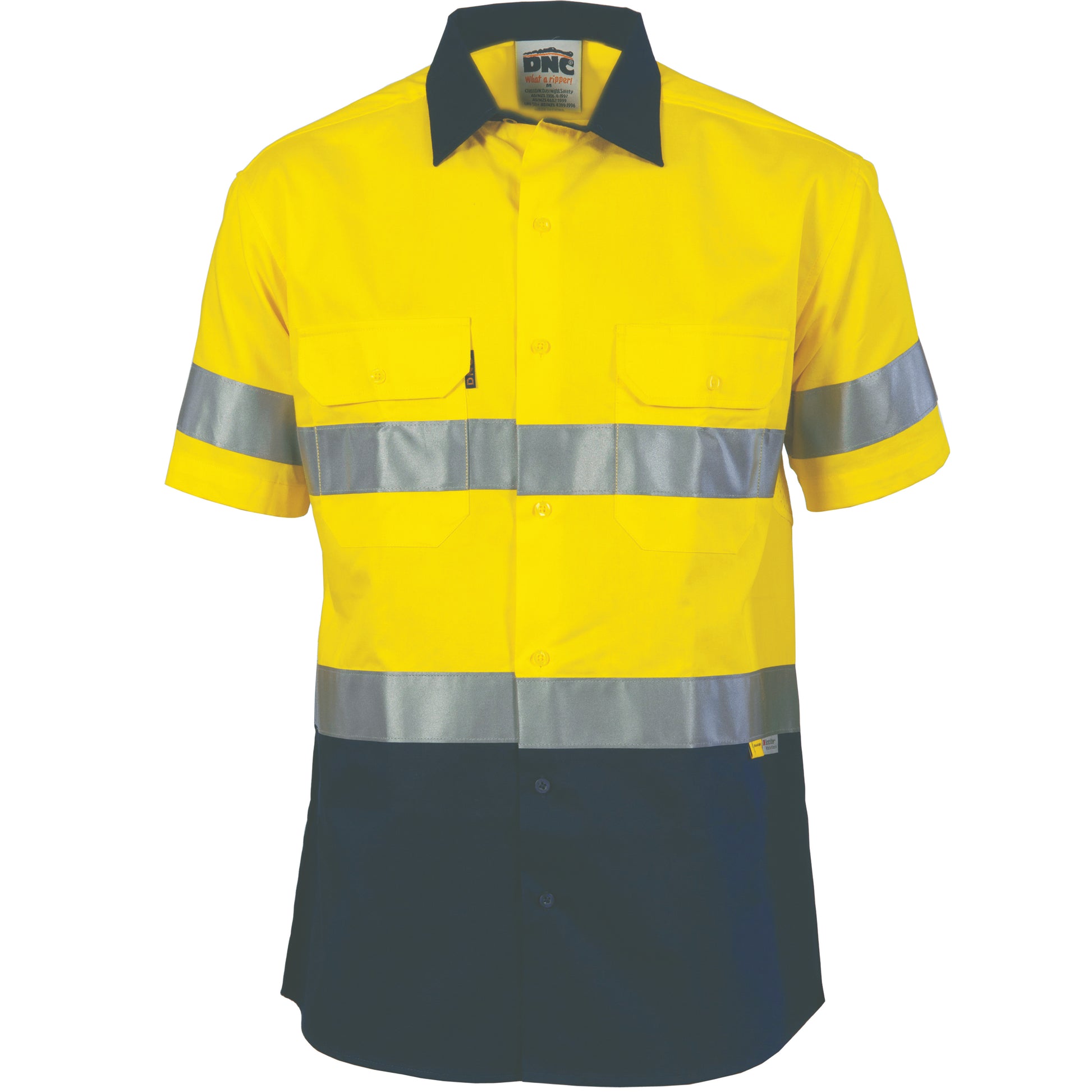 Hi-Vis Cool-Breeze Cotton Shirt With 3M 8906 R/Tape - Short Sleeve | 3887