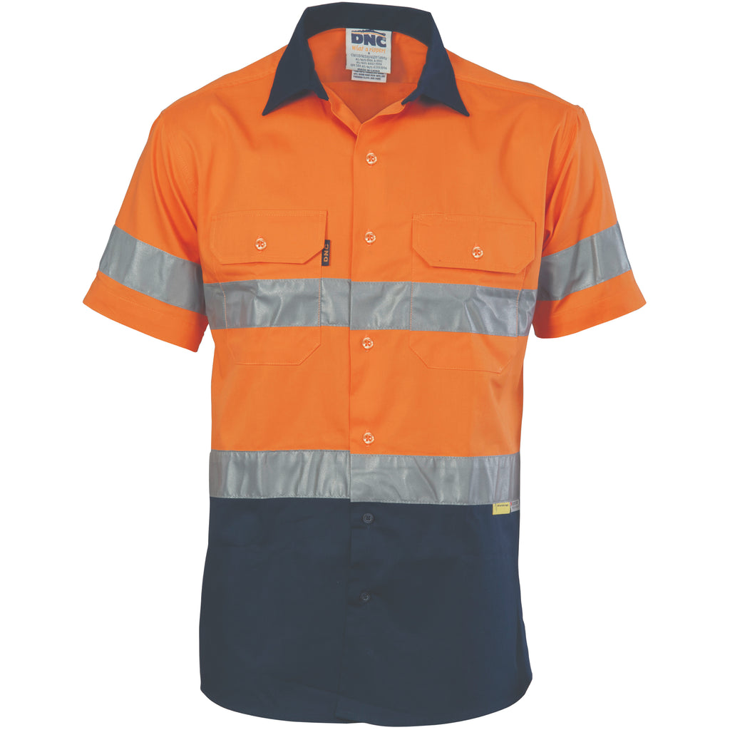 Hi-Vis Cool-Breeze Cotton Shirt With 3M 8906 R/Tape - Short Sleeve | 3887