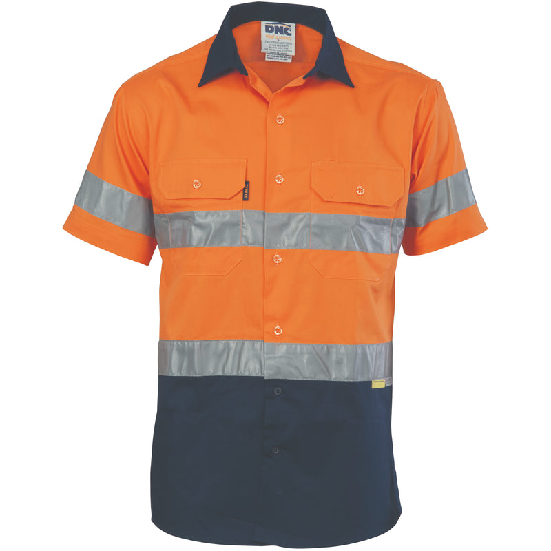 Hi-Vis Cool-Breeze Cotton Shirt With 3M 8906 R/Tape - Short Sleeve | 3887