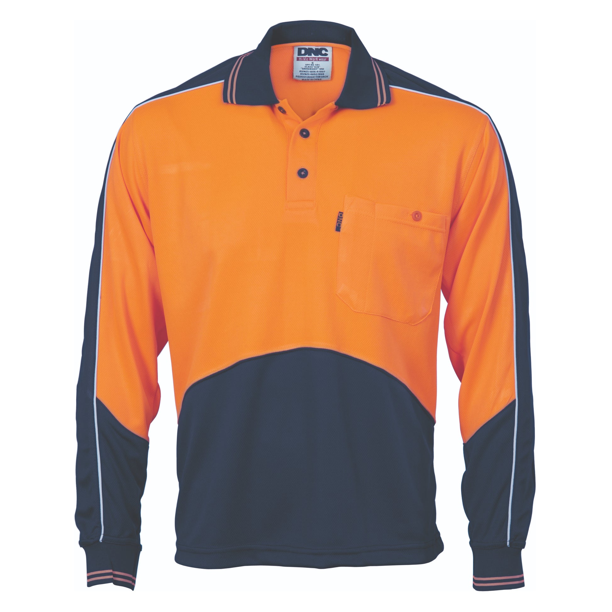 Hi-Vis Cool Breathe Panel Polo Shirt - Long Sleeve | 3892