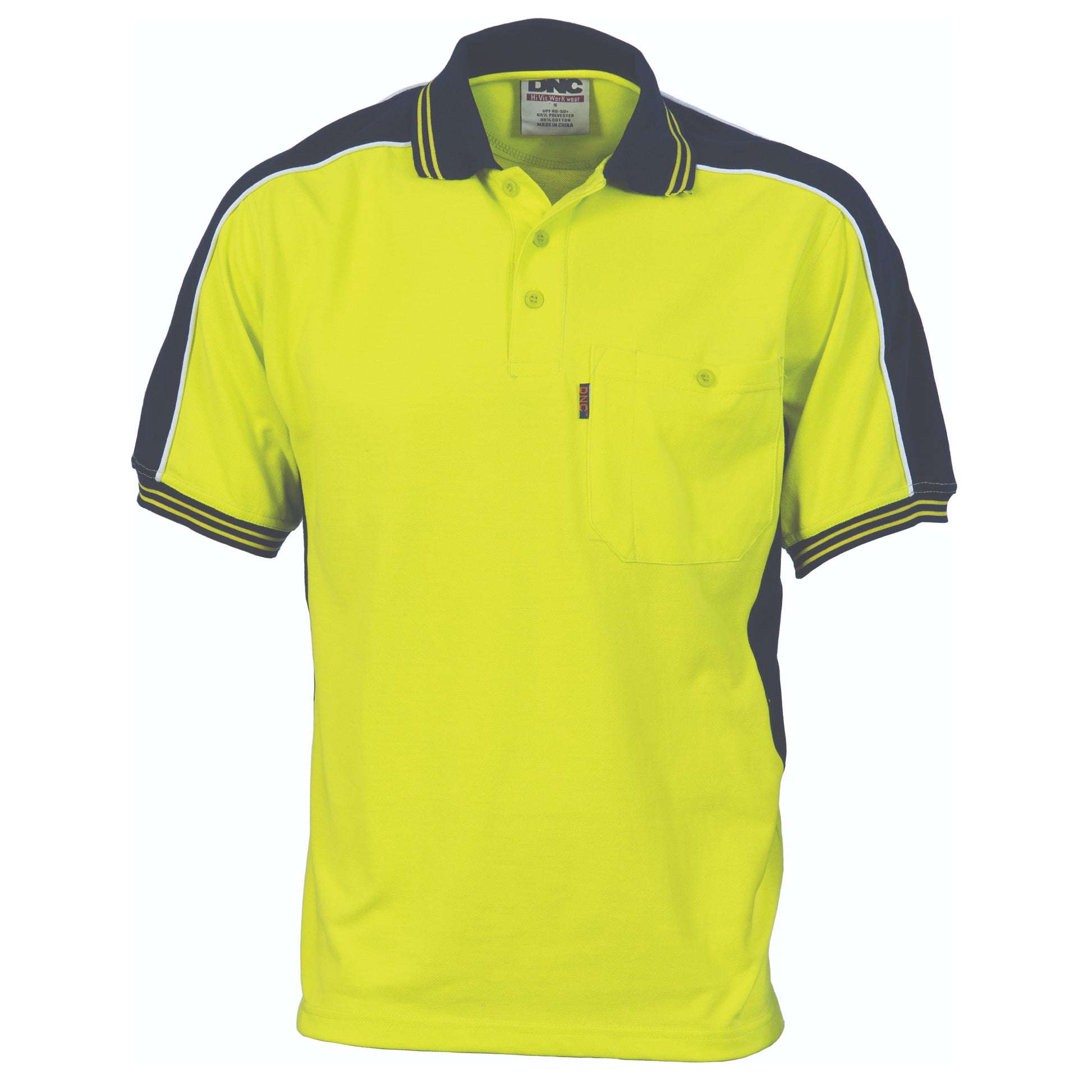 Poly/Cotton Contrast Panel Polo - Short Sleeve | 3895