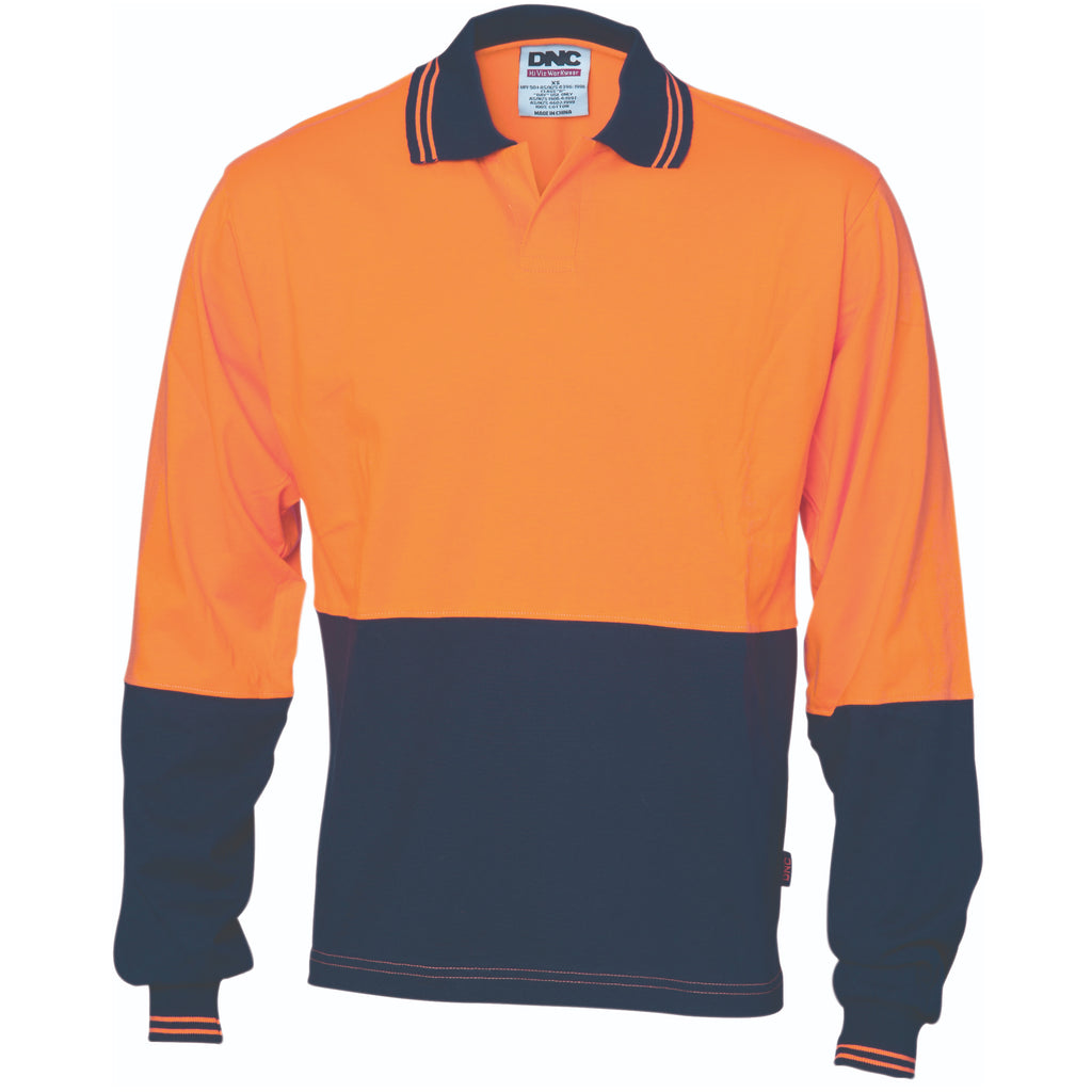 Hi-Vis Cool Breeze Cotton Jersey Food Industry Polo - Long Sleeve | 3906
