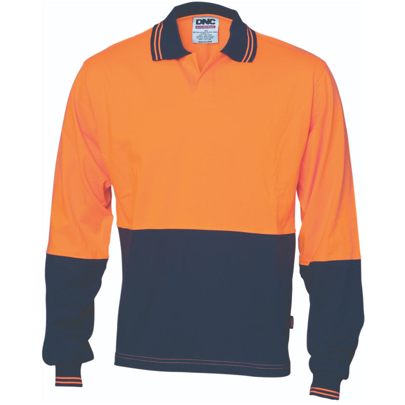 Hi-Vis Cool Breeze Cotton Jersey Food Industry Polo - Long Sleeve | 3906