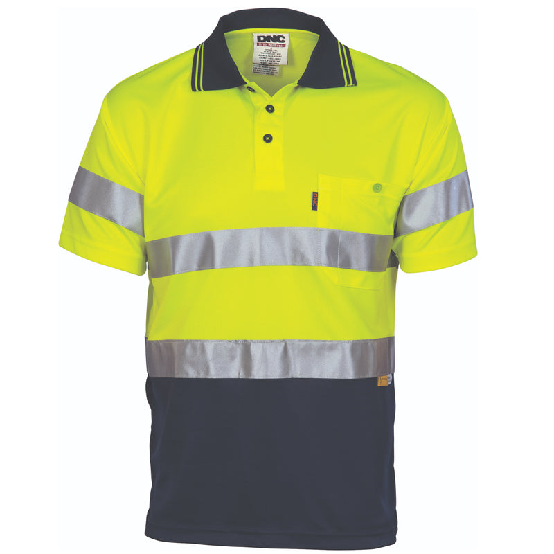 Hi-Vis D/N Cool Breathe Polo Shirt With 3M 8906 R/Tape - Short Sleeve | 3911