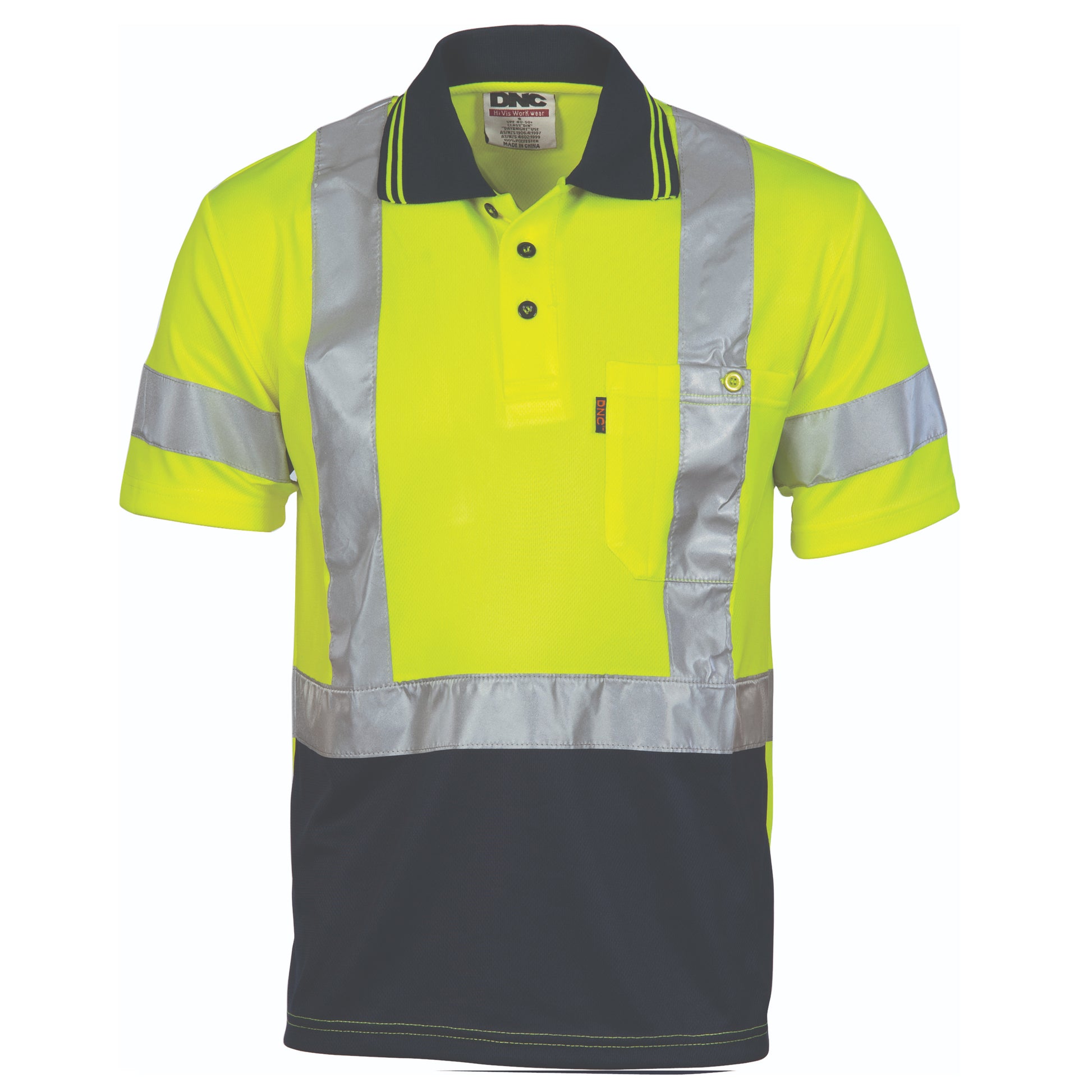 Hi-Vis D/N Cool Breathe Polo Shirt With Cross Back R/Tape - Short Sleeve | 3912