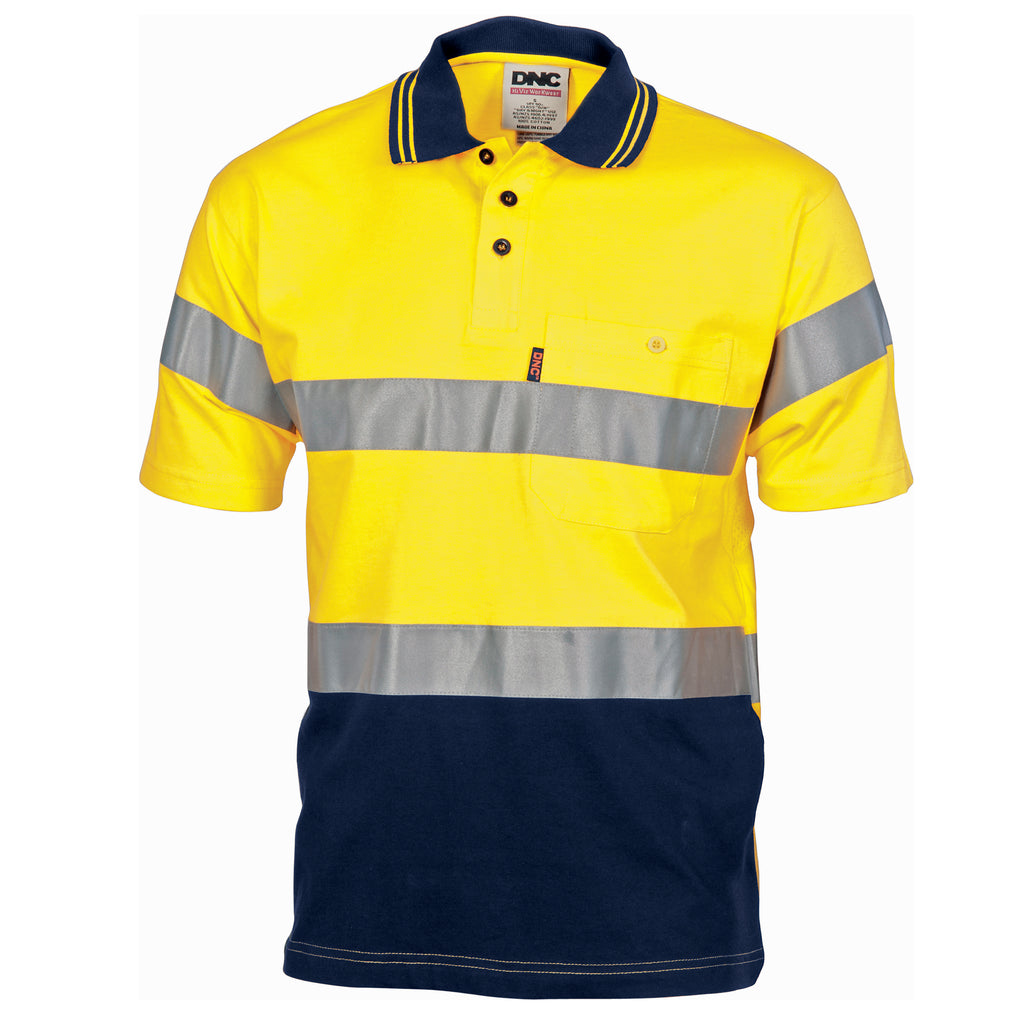 Hi-Vis Cool-Breeze Cotton Jersey Polo With CSR R/Tape - S/S | 3915