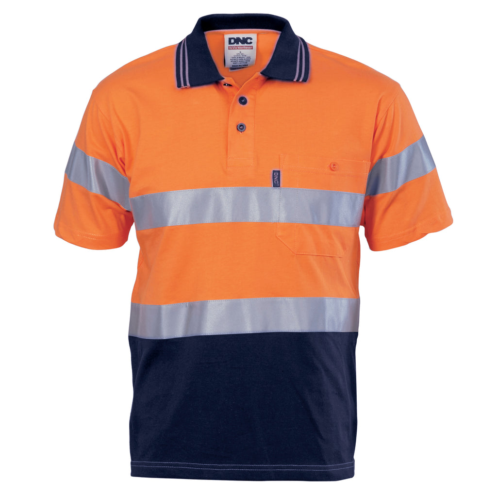Hi-Vis Cool-Breeze Cotton Jersey Polo With CSR R/Tape - S/S | 3915