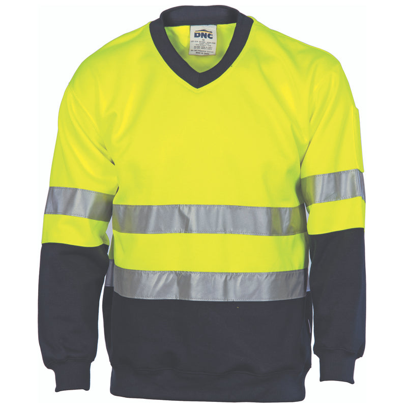 Hi-Vis Two Tone Sweatshirt (Sloppy Joe) With Generic R/Tape V-Neck | 3921
