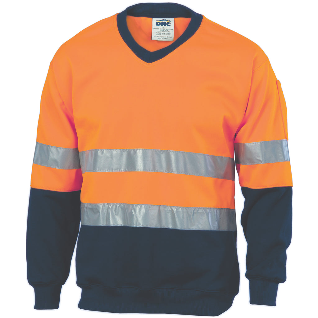 Hi-Vis Two Tone Sweatshirt (Sloppy Joe) With Generic R/Tape V-Neck | 3921