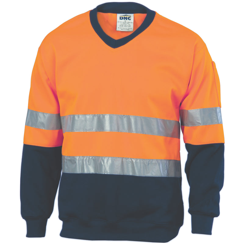 Hi-Vis Two Tone Sweatshirt (Sloppy Joe) With Generic R/Tape V-Neck | 3921