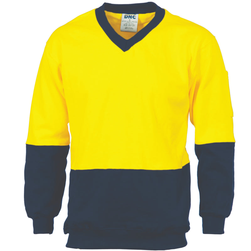 Hi-Vis Two Tone Cotton Fleecy Sweat
Shirt V-Neck | 3922