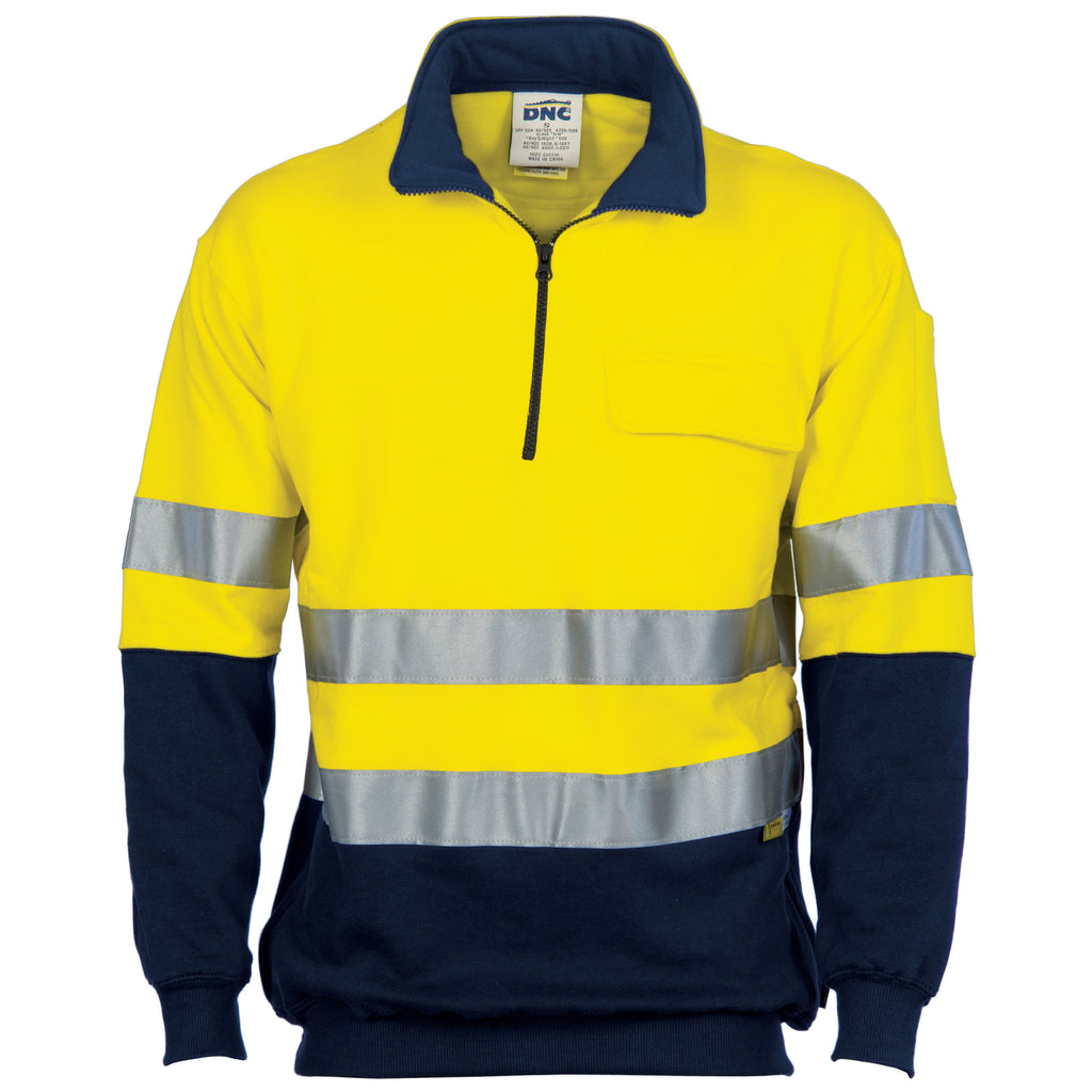 Hi-Vis Two Tone 1/2 Zip Cotton Fleecy
Windcheater With 3M R/Tape | 3925