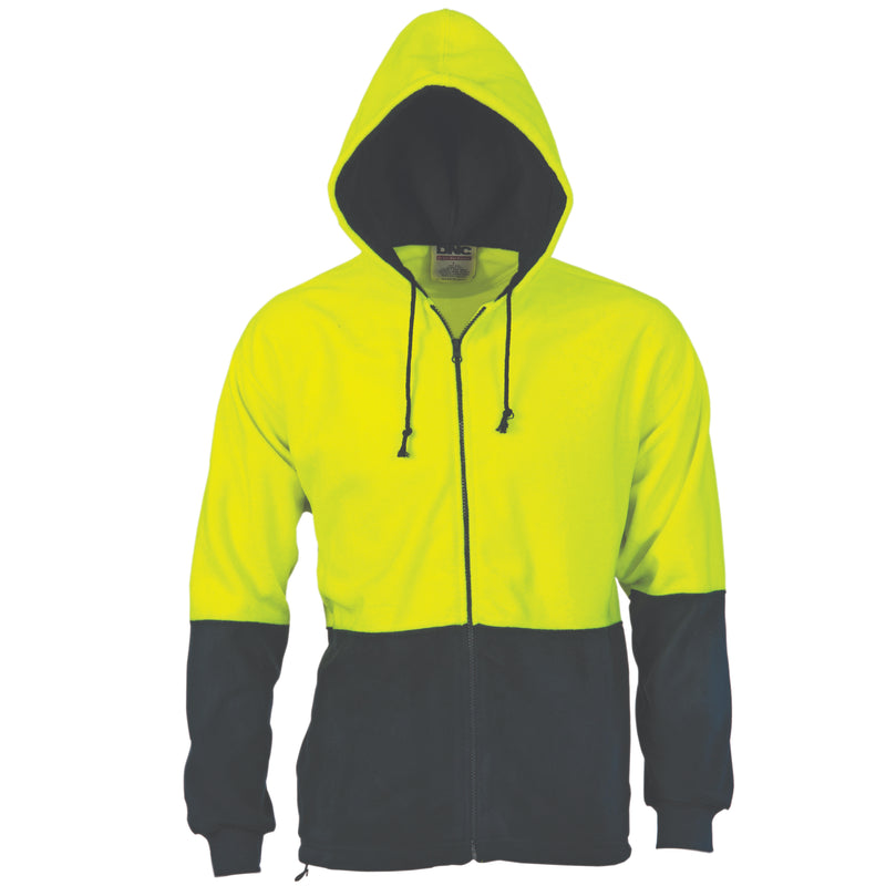 Hi-Vis Two Tone Full Zip Polar Fleece Hoodie | 3927
